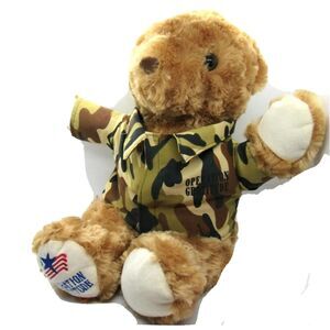 Military Plush Teddy Bear W/ Army Uniform Operation Gratitude Stuffed Animal